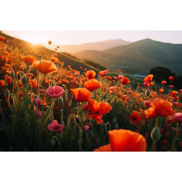 Canvas of Poppies in Field